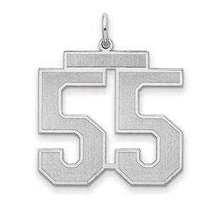 Sterling Silver, Jersey Collection, Large Number 55 Pendant